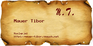 Mauer Tibor névjegykártya